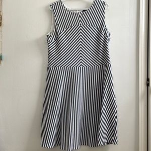 Sangria Blue and white striped dress